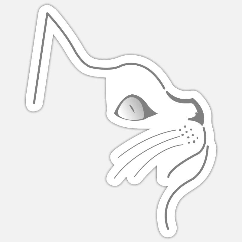 Oeil de chat gueule de bois Sticker taille S (10 x 10 cm)