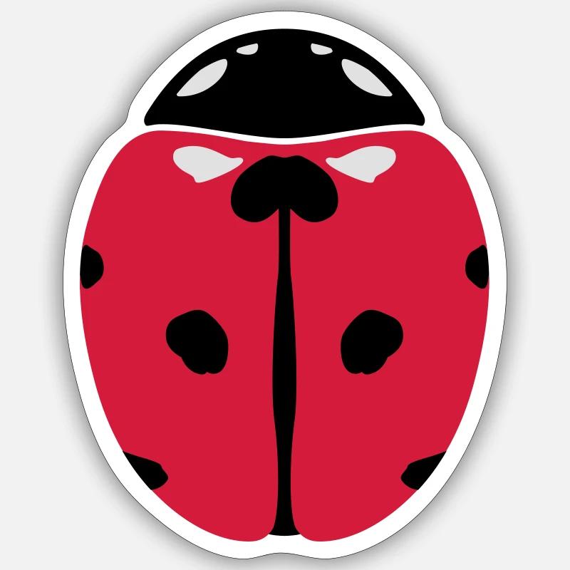 Marienkäfer - Sticker Größe S (10 x 10 cm) - Mattweiß