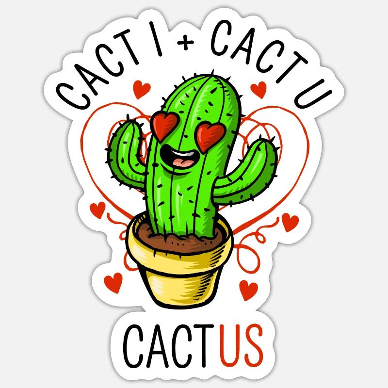 CactUS - Sticker taille S (10 x 10 cm) - blanc mat