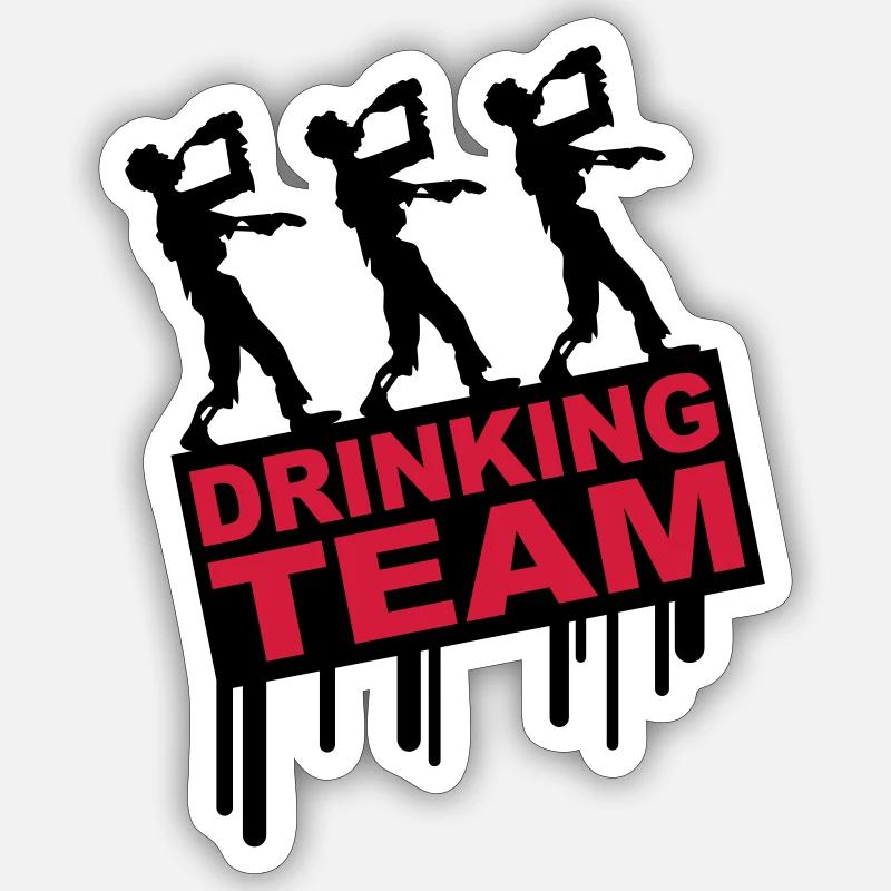 Drunken Party Zombies Drinking Team Sticker size S (10 x 10 cm)