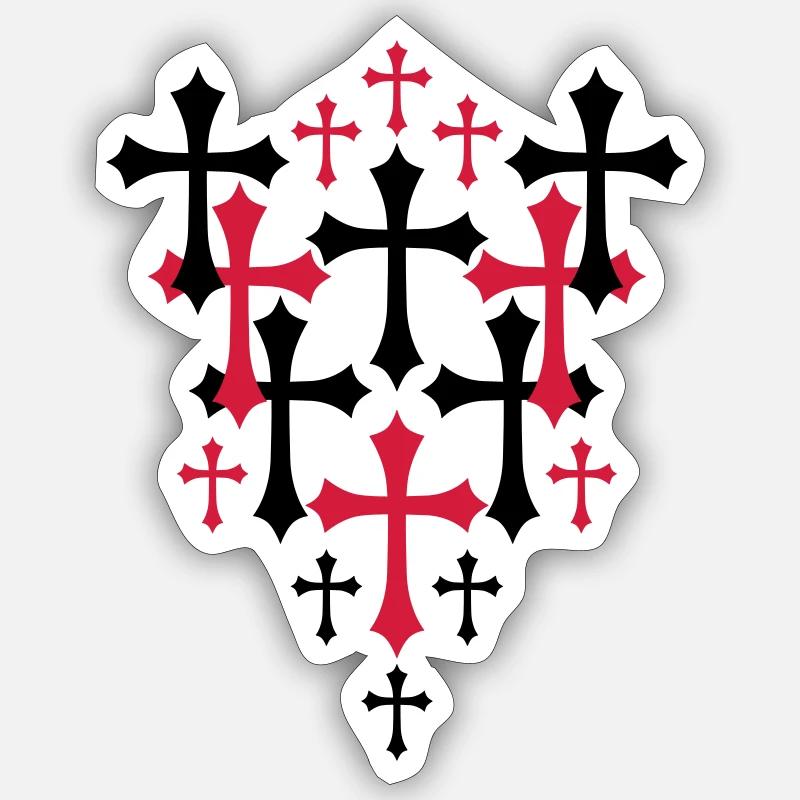 03 Modèle Croix gothique - Sticker taille S (10 x 10 cm) - blanc mat
