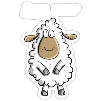 Echt Schaf I Cooles Schäfchen Comic Geschenk Fun - Sticker Größe S (10 x 10 cm) - Mattweiß - Vorne