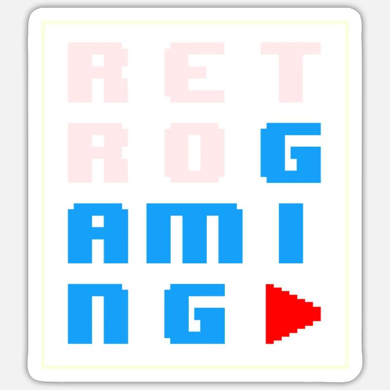 Retrogaming - Sticker Größe S (10 x 10 cm) - Mattweiß