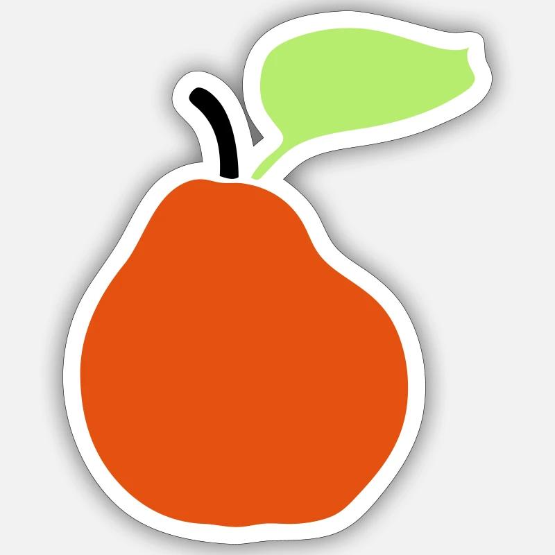 poire fruit - Sticker taille S (10 x 10 cm) - blanc mat