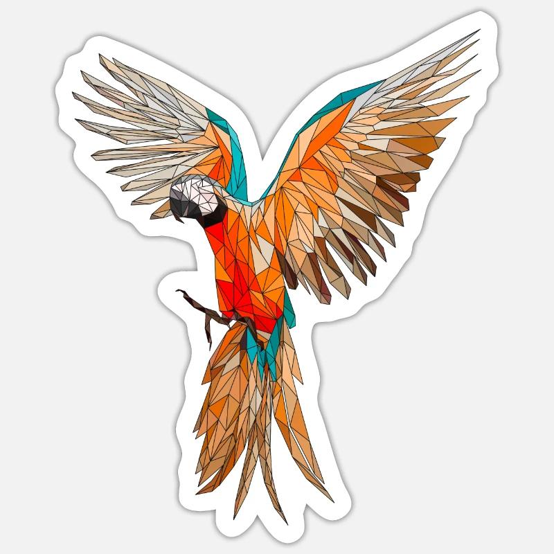 perroquet - Sticker taille S (10 x 10 cm) - blanc mat