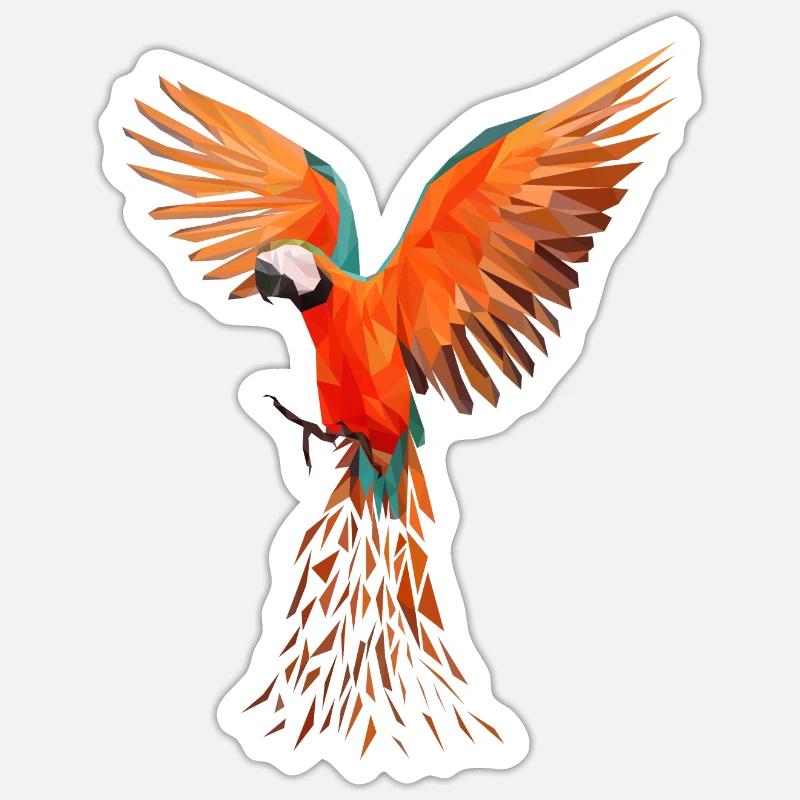 perroquet - Sticker taille S (10 x 10 cm) - blanc mat