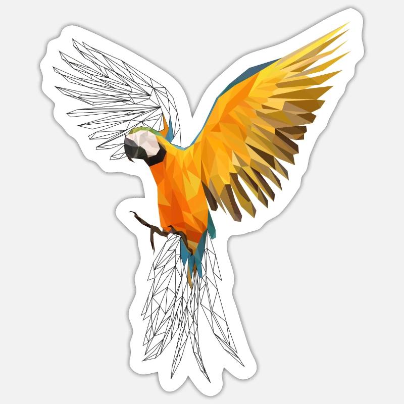 perroquet - Sticker taille S (10 x 10 cm) - blanc mat