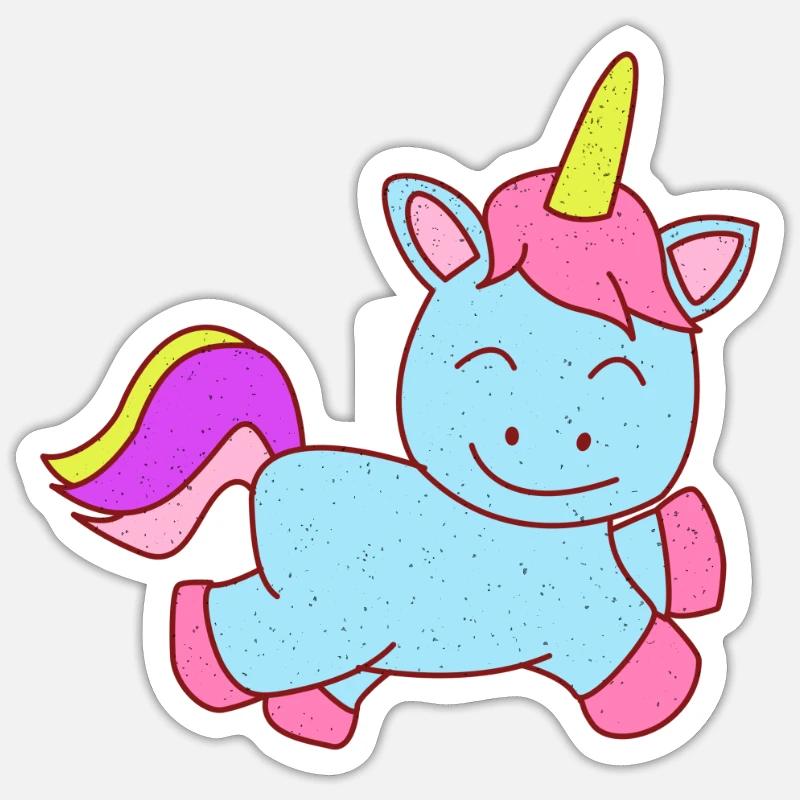 Unicorn drawing - Sticker size S (10 x 10 cm) - white matte