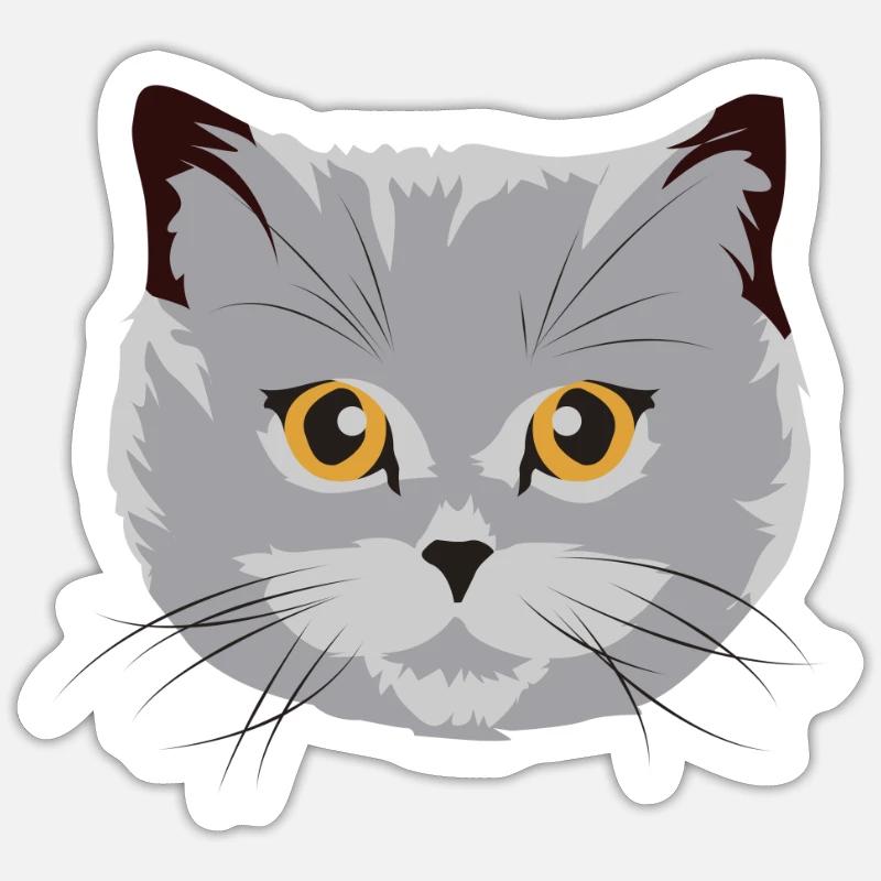 Wunderschöne Britisch Kurzhaar Katze BKH Geschenk - Sticker Größe S (10 x 10 cm) - Mattweiß