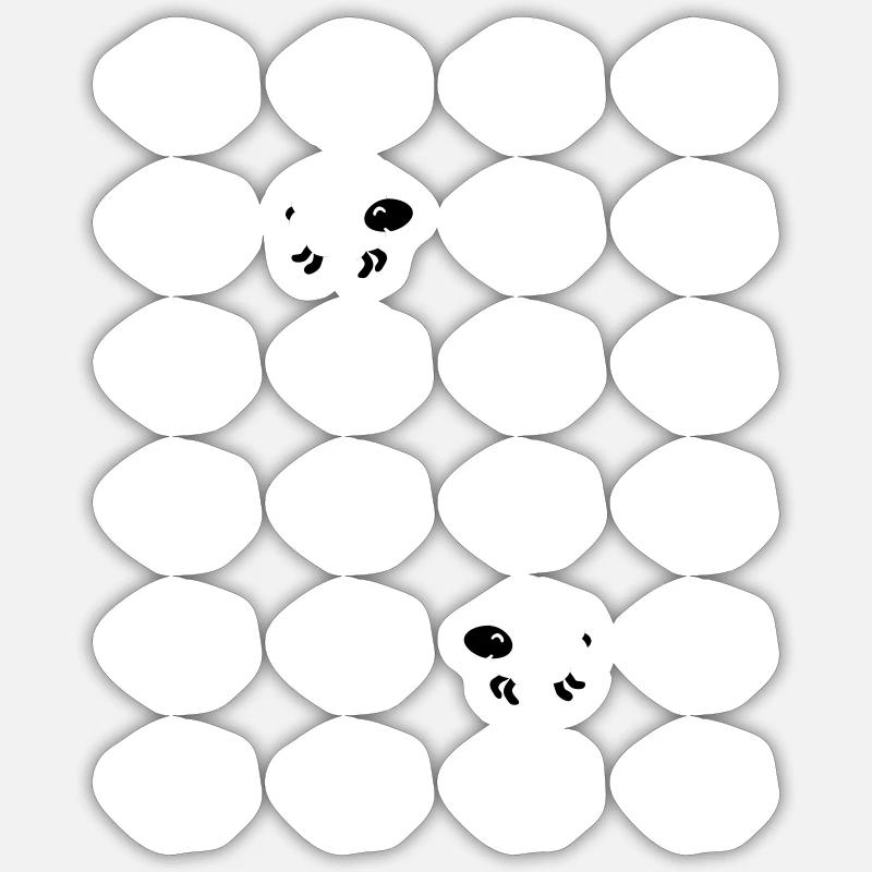 Moutons nuages moutons - Sticker taille S (10 x 10 cm) - blanc mat