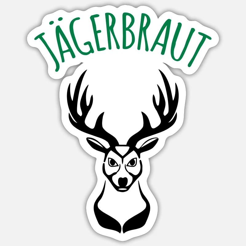 Jägerbraut 1c - Sticker Größe S (10 x 10 cm) - Mattweiß