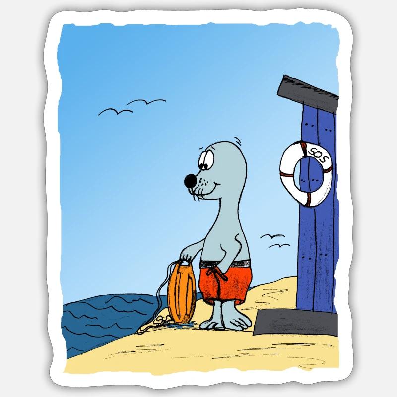 bath keeper - Sticker size S (10 x 10 cm) - white matte