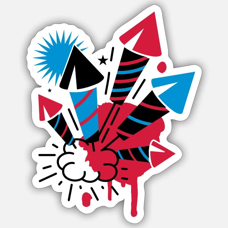 A firework - Sticker size S (10 x 10 cm) - white matte