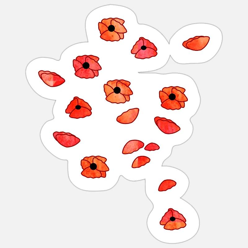 Mohnblüten - Sticker size S (10 x 10 cm) - white matte