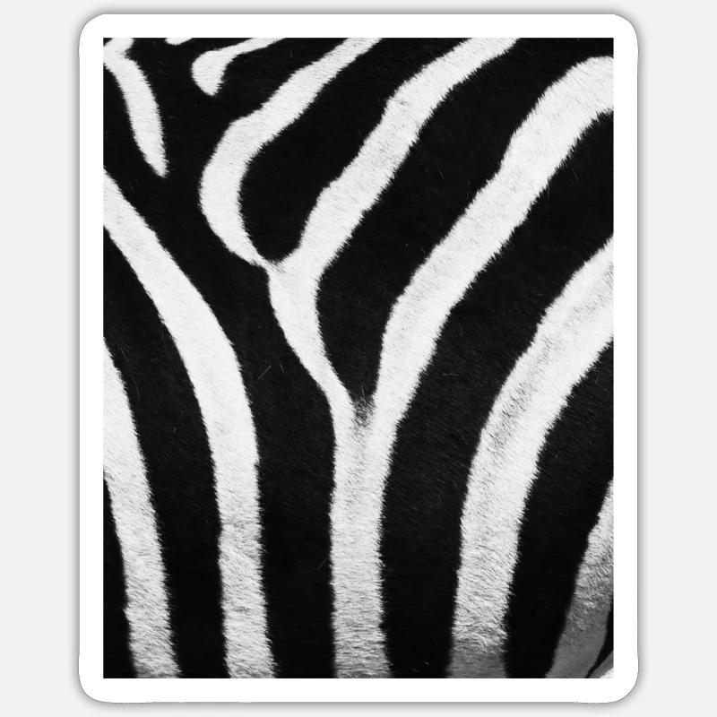 Zebra Fell - Sticker Größe S (10 x 10 cm) - Mattweiß