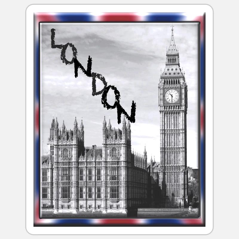 London Big Ben Union Jack Sticker size S (10 x 10 cm)