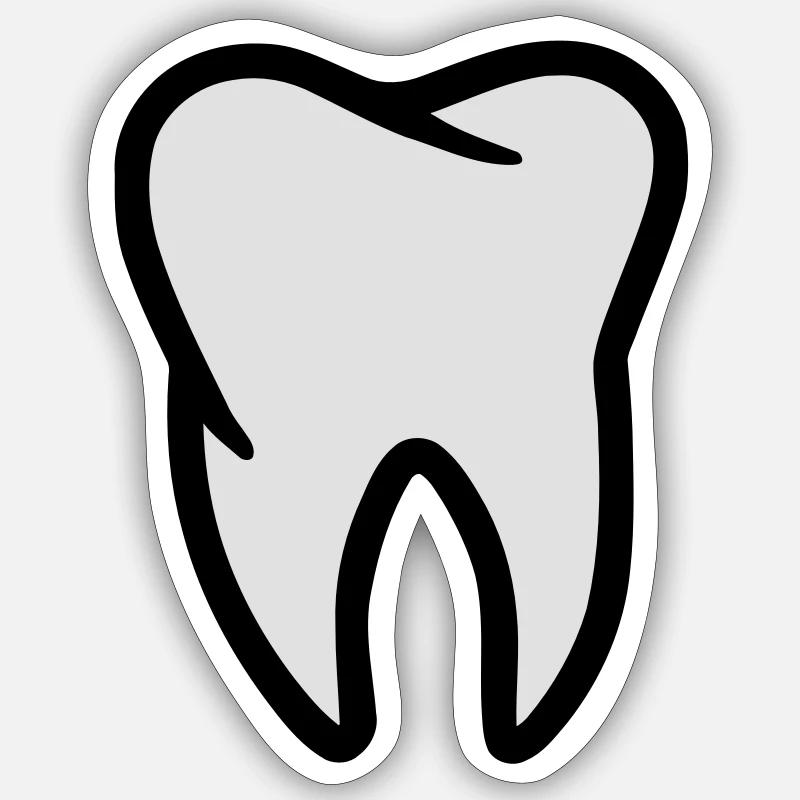 Dent - Sticker taille S (10 x 10 cm) - blanc mat