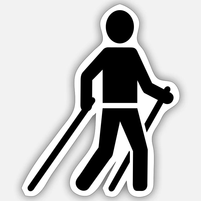 Nordic Walking - Sticker taille S (10 x 10 cm) - blanc mat