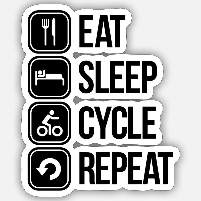 Radfahren - Sticker Größe S (10 x 10 cm) - Mattweiß