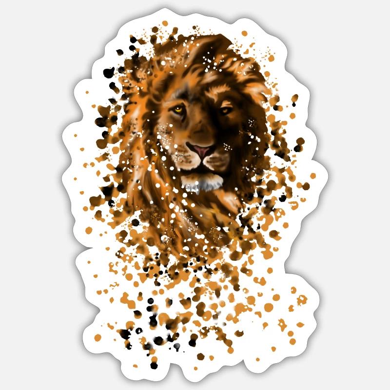 Löwe - Sticker Größe S (10 x 10 cm) - Mattweiß