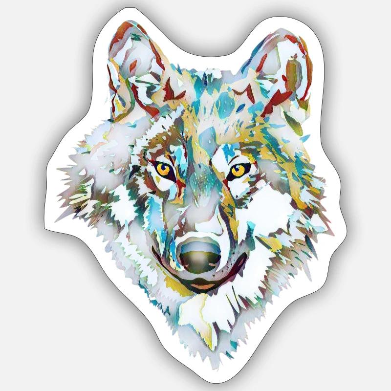 Hund Wolf Eis Sticker Größe S (10 x 10 cm)