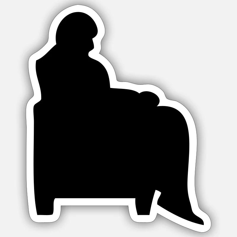 Mann sitzender Sessel Canape alt Sticker Größe S (10 x 10 cm)