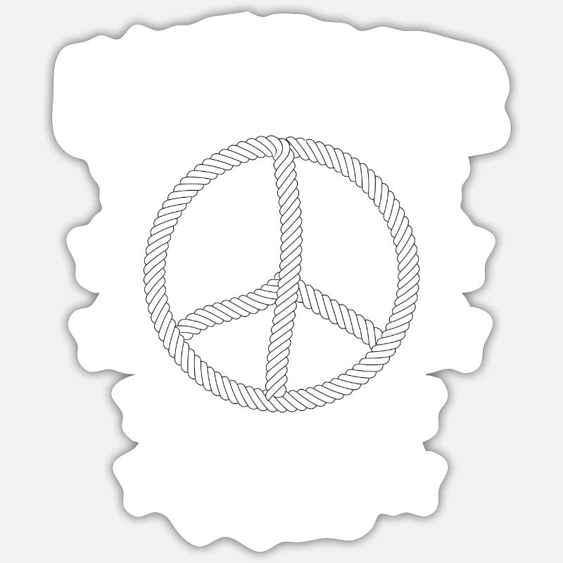 96 Hamburger Jung Peace Friedenszeichen Seil - Sticker Größe S (10 x 10 cm) - Mattweiß