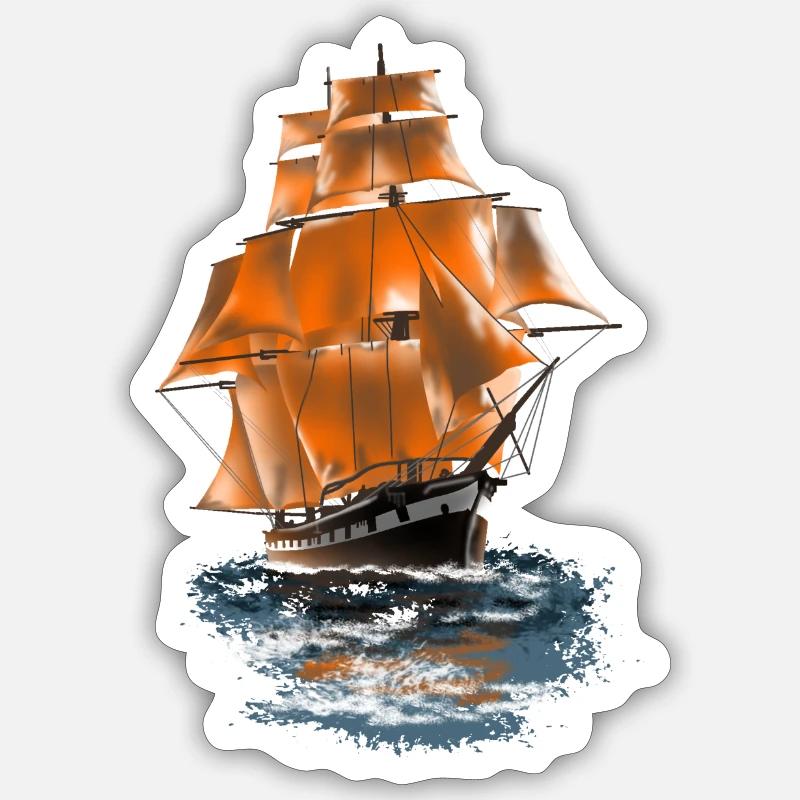 sailing ship - Sticker size S (10 x 10 cm) - white matte