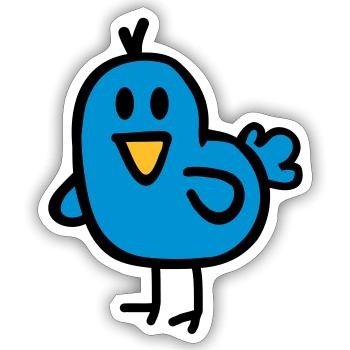 Oiseau - Sticker taille S (10 x 10 cm) - blanc mat - Devant