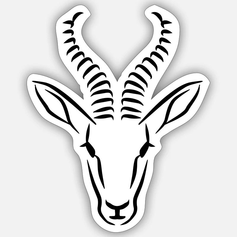 Springbock - Sticker Größe S (10 x 10 cm) - Mattweiß