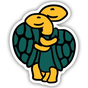 Süßes Niedliches Schildkröten Paar - Sticker Größe S (10 x 10 cm) - Mattweiß - Vorne