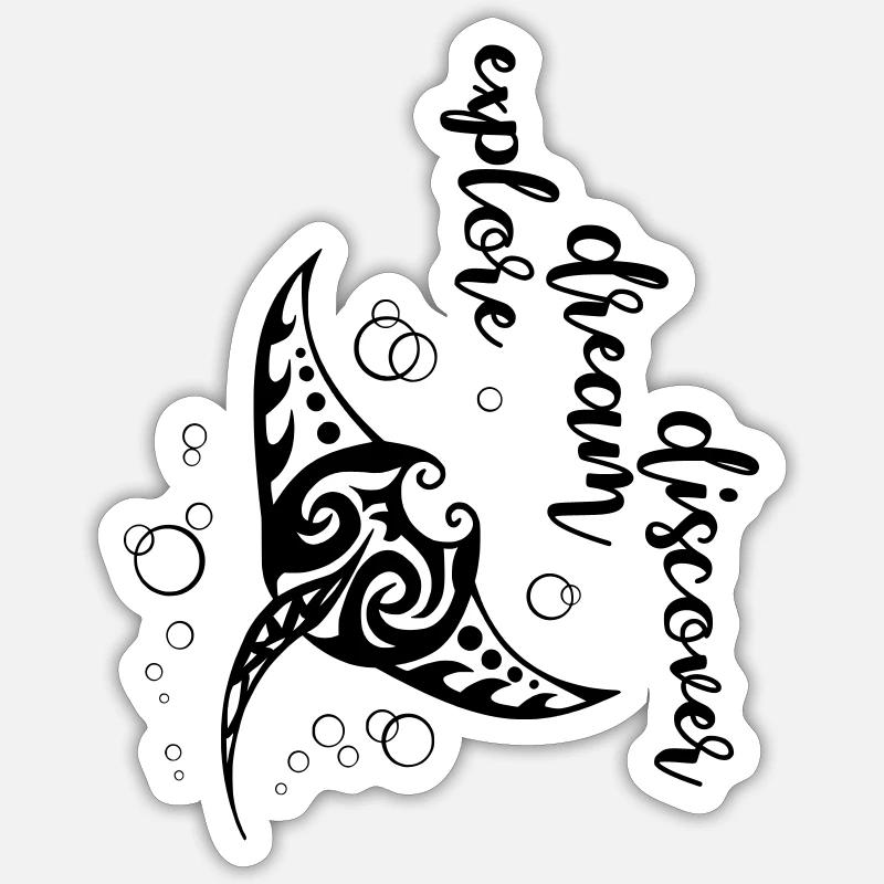 Explore Dream - Manta - Sticker size S (10 x 10 cm) - white matte