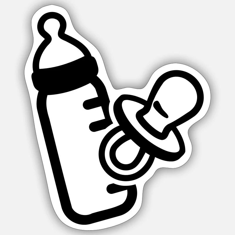 Bébé - Sticker taille S (10 x 10 cm) - blanc mat