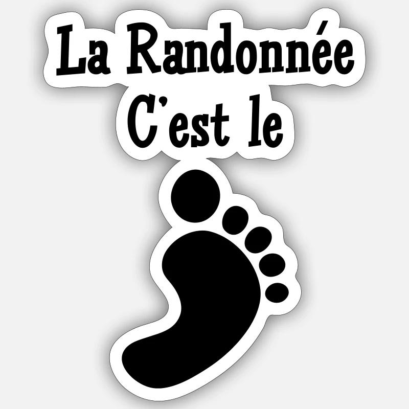 La Randonnée c'est le pied ! - Sticker taille S (10 x 10 cm) - blanc mat
