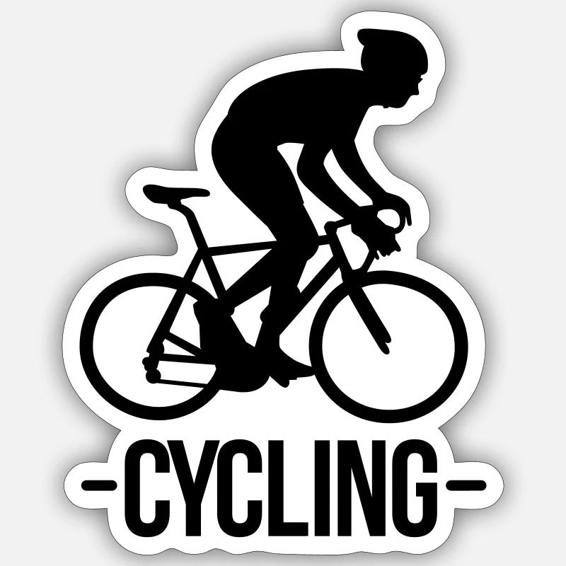 cyclisme - Sticker taille S (10 x 10 cm) - blanc mat