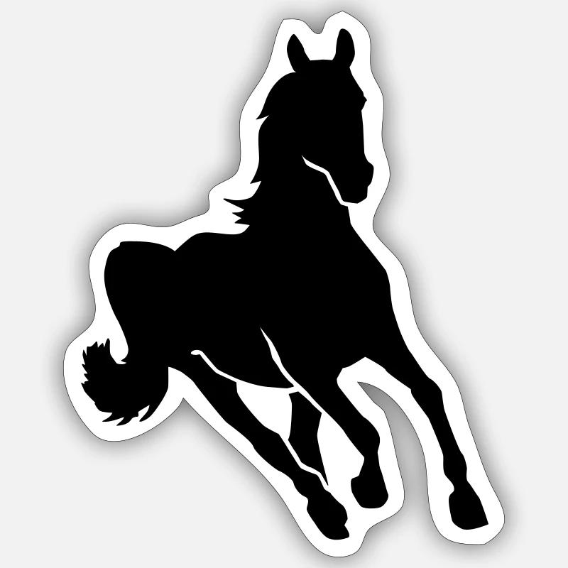 Cheval - Sticker taille S (10 x 10 cm) - blanc mat
