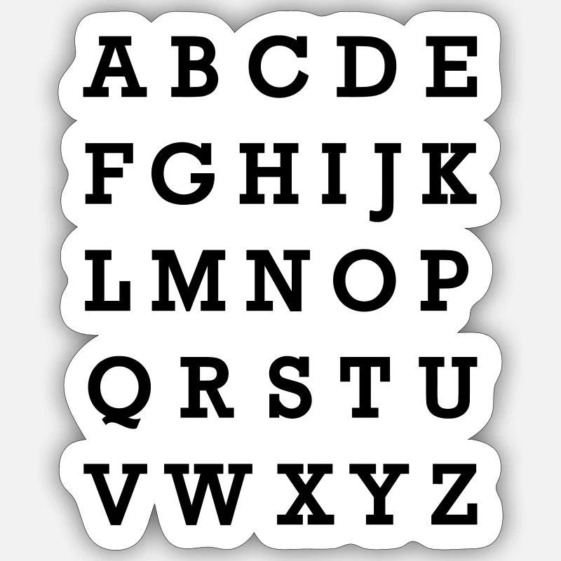 Alphabet - Sticker size S (10 x 10 cm) - white matte