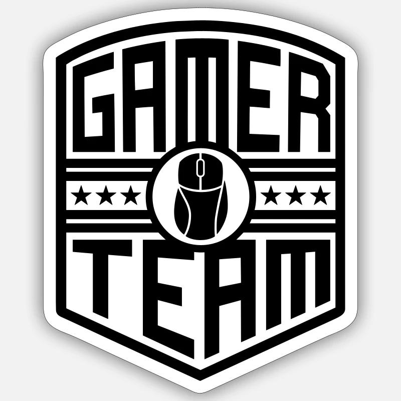Gamer Team (crest) - Sticker size S (10 x 10 cm) - white matte