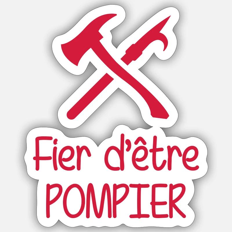 Pompier / Feu / Sécurité / Pompière / Urgences - Sticker size S (10 x 10 cm) - white matte