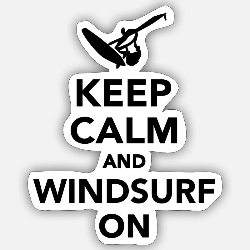 Windsurfen - Sticker Größe S (10 x 10 cm) - Mattweiß
