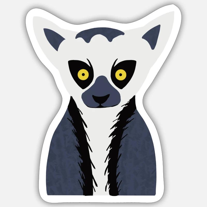 Lemur Äffchen Sticker Größe S (10 x 10 cm)