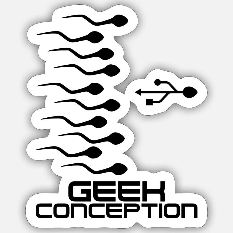 Geek Conception - Sticker taille S (10 x 10 cm) - blanc mat