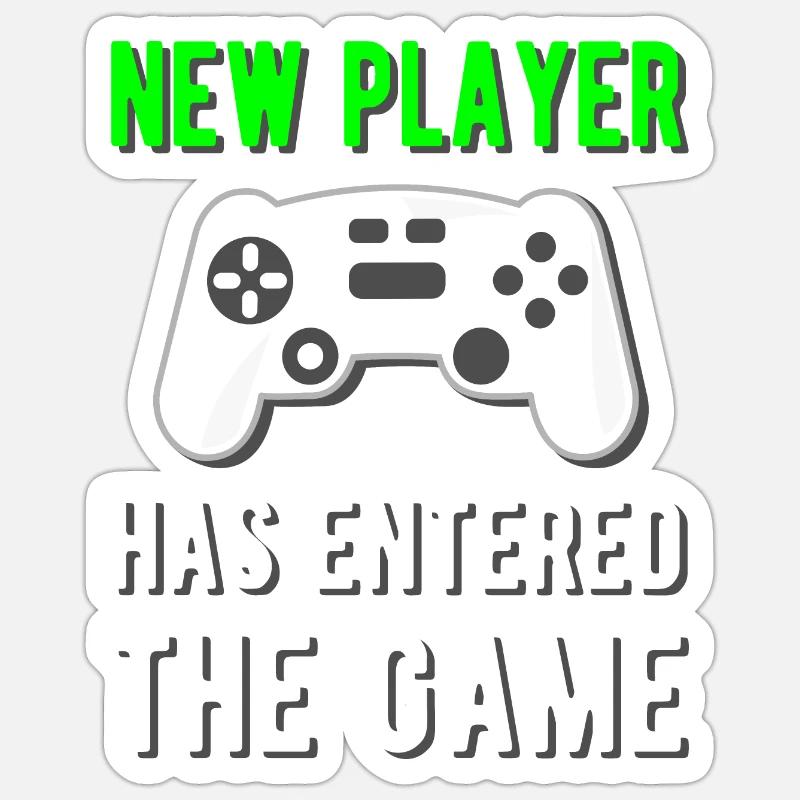 New player has entered the game! - Sticker Größe S (10 x 10 cm) - Mattweiß