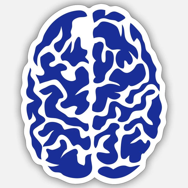 brain seen on drawing - Sticker size S (10 x 10 cm) - white matte