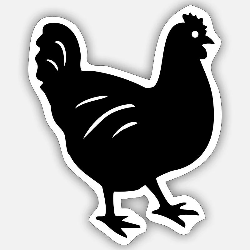 huhn vogel geschenk - Sticker Größe S (10 x 10 cm) - Mattweiß