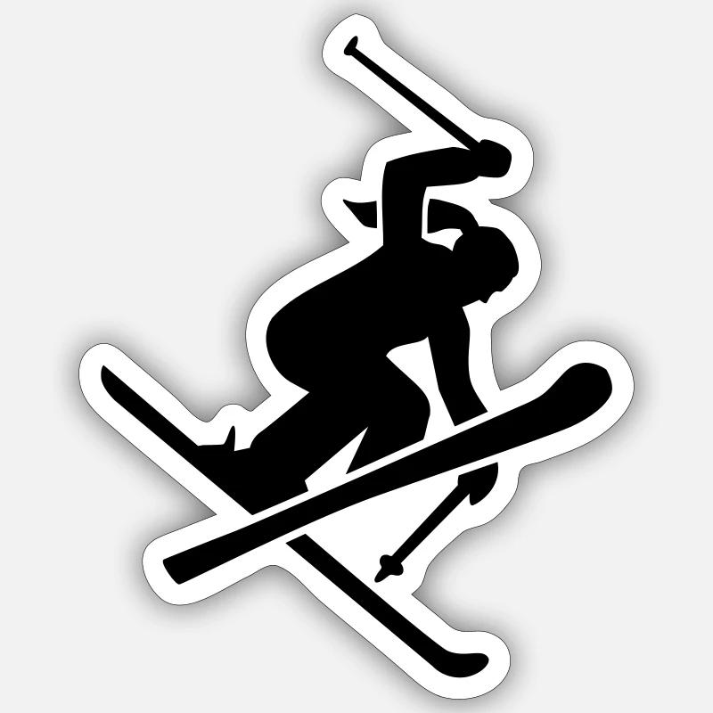 Skiing Sticker taille S (10 x 10 cm)