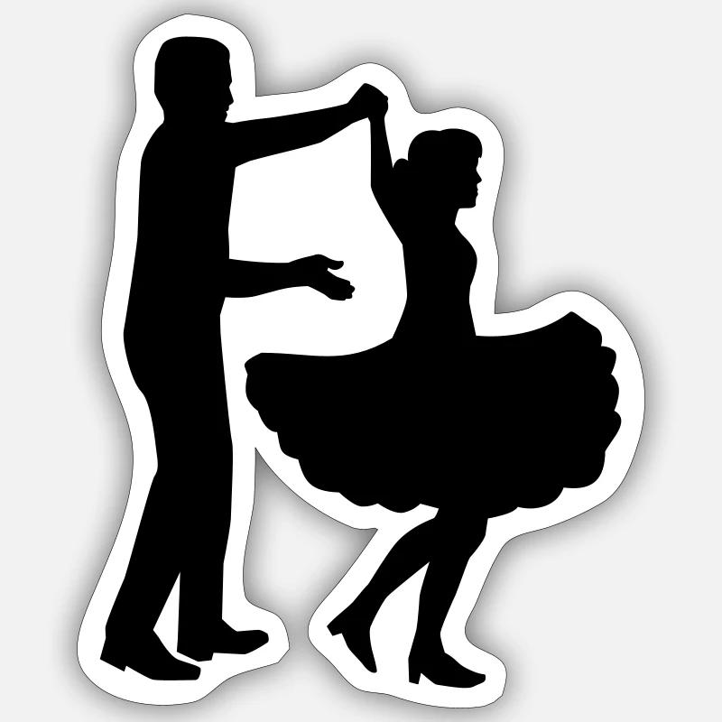 Square dance - Sticker size S (10 x 10 cm) - white matte