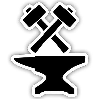 Blacksmith tools - Sticker size S (10 x 10 cm) - white matte - Front