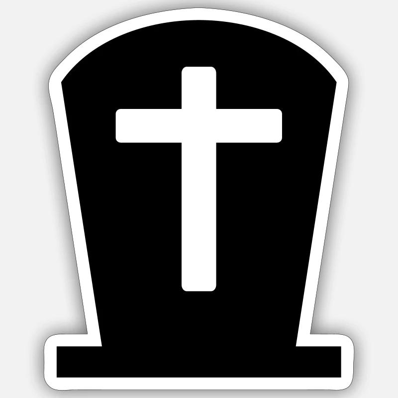 Friedhof - Sticker Größe S (10 x 10 cm) - Mattweiß