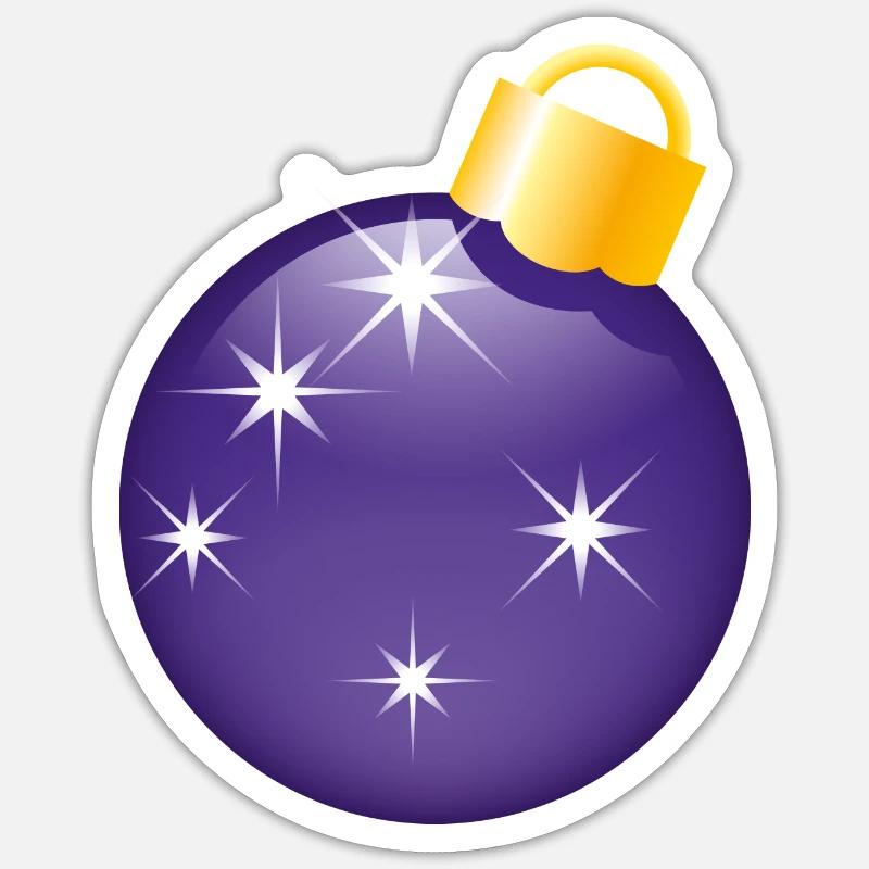 Smiley Christman bauble - Sticker taille S (10 x 10 cm) - blanc mat